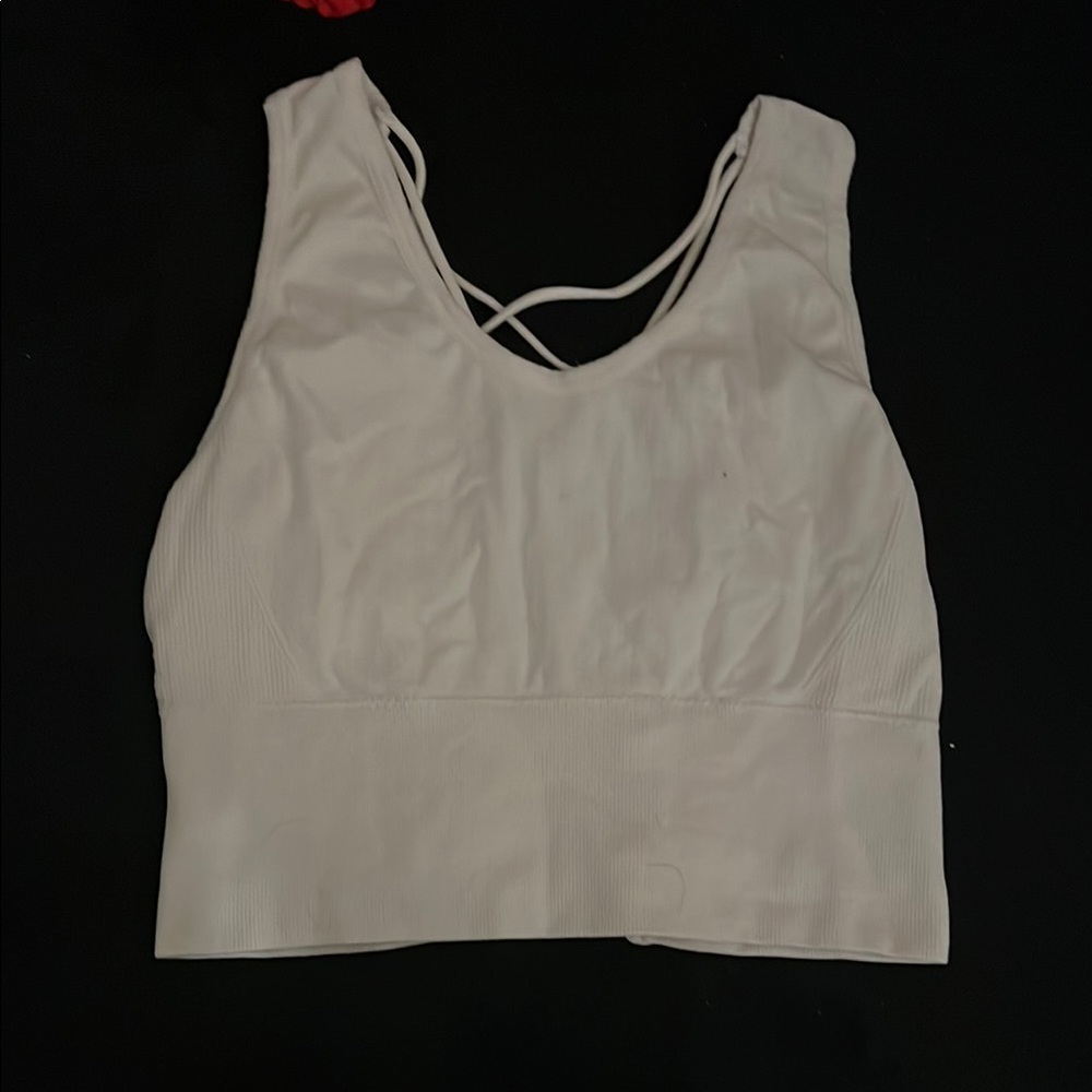White crop top with Crisscross Back